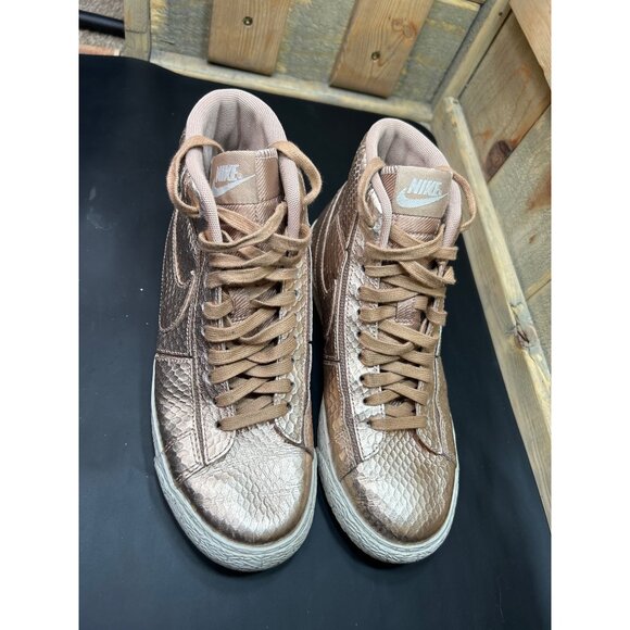 Nike Womens Blazer Mid Cut PRM Sneakers 644407-900 Bronze Gold Size 5.5 - Picture 3 of 8
